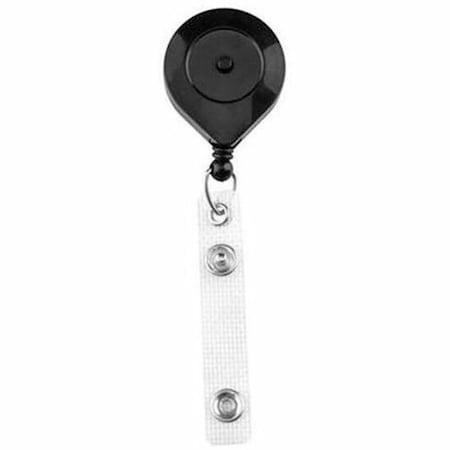Brady BADGE REEL, BLACK, 1-5/16in, CLIP-ON SMART REEL, 34in CORD, NO STICKER, REINFORCED VINYL STRAP 2120-3501