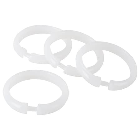 Simple Spaces Shower Curtain Ring, Plastic, Frosted, 1 cm W, 2-3/8 in H SD-ORING-F3L