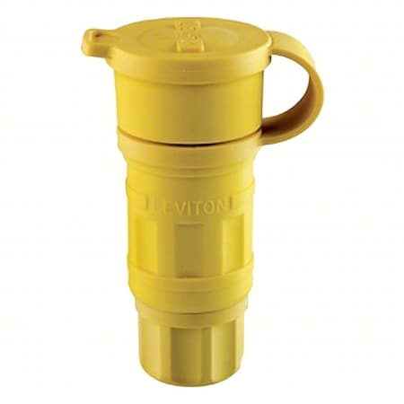 Leviton Straight Blade Connector, 1-15R, 15 A, 125V AC, 2 Pole, 2 Wire, Screw Terminals, Yellow 15W04