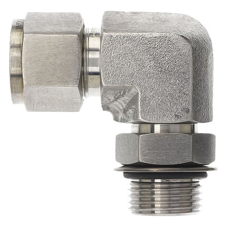 Brennan Industries Elbow, SS, Comp. 3/8 in, MORB 1/2 in NS6801-06-08-NWO-SS
