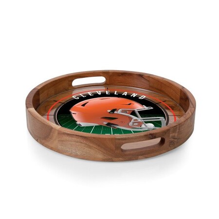 Picnic Time Family Of Brands NFL Cleveland Browns - Barista Serving Tray with Glass Insert 907-09-511-084-2