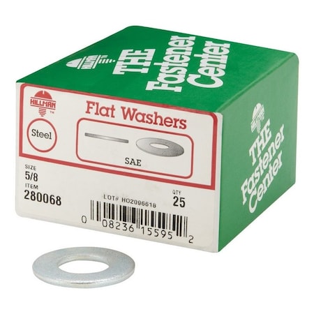 Hillman Zinc-Plated Steel 5/8 in. SAE Flat Washer, 25PK 280068
