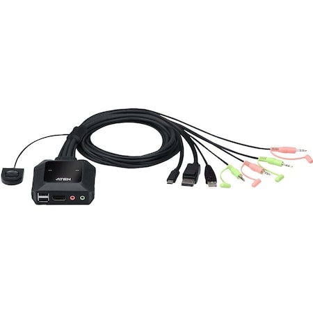 Aten 2-Port USB-C DisplayPort Hybrid Cable KVM Switch CS52DP CS52DP