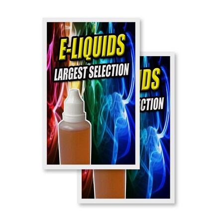 Signmission E-liquids Largest Selection, Vinyl Decals Only 24 Inch x 36 Inch, Vinyl Decal, 2PK DSB-2436-2PACK-E-liquidsLargestSelection