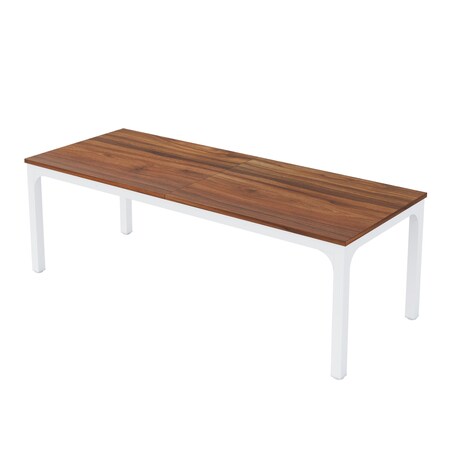 Homeroots 46" Brown and White Wood and Iron Dining Table 635742