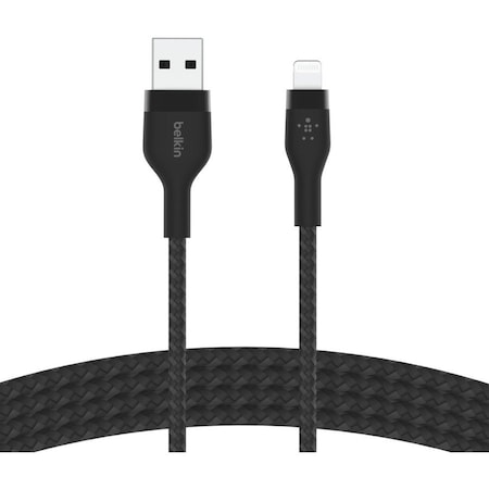 Belkin USB-A TO LTG, BRAID SIL, 2M, BLACK CAA010BT2MBK