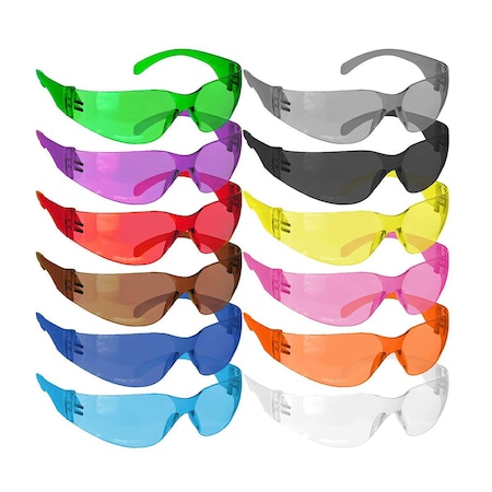 Bison Life Hyline, Safety Glasses, Anti-Fog & Anti-Scratch, Assorted Lens, 12 PK SH-HYSG-CLCT-ES01-12