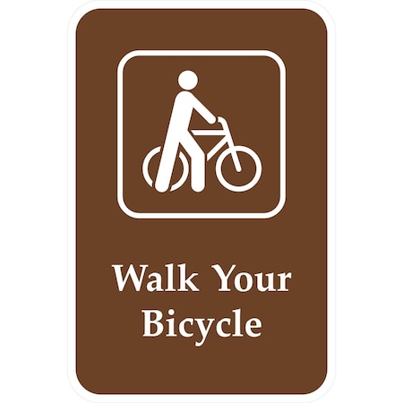 Lyle Walk Your Bicycle (W/Sym), 12x18, Engineer Grade, Brown G-3598-EG_12x18