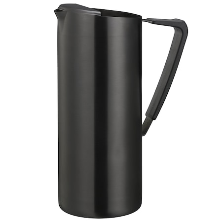 Service Ideas Slim 1.9-Liter Stainless Water Pitcher with Ice Guard in Black Onyx X7025BSBXV2