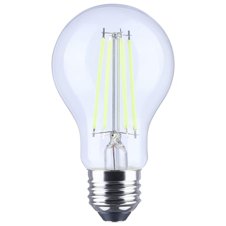 Satco 8 Watt LED A19 Straight Filament Green Light Glass 120 Volt S14387