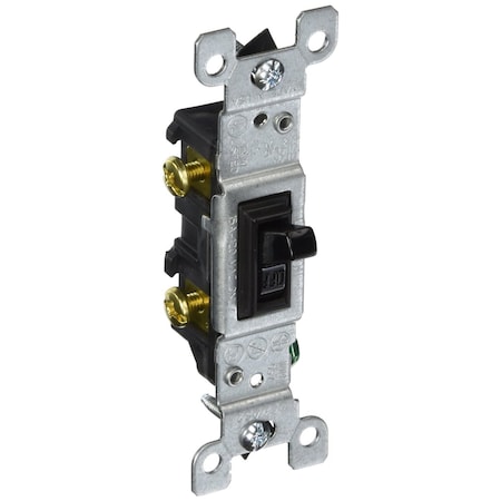 Leviton Toggle Switch, 15 Amp, 120 Volt, Black 1451-2E