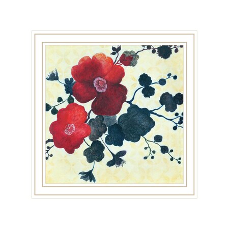Homeroots Japanese Blossoms White Framed Print Wall Art 530141