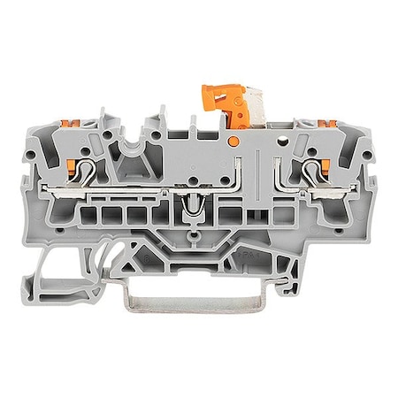 Wago Terminal Block, 2.6" L, 400V, Gray 2202-1671