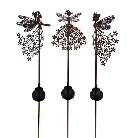 Alpine Brown Metal 33 in. H Solar Garden Stake SLL2382A