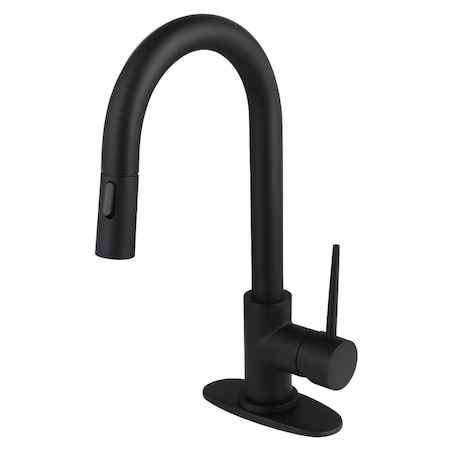 Kingston Brass Single-Handle Pull Down Sprayer Bar Faucet, Matte Black LS2460NYL