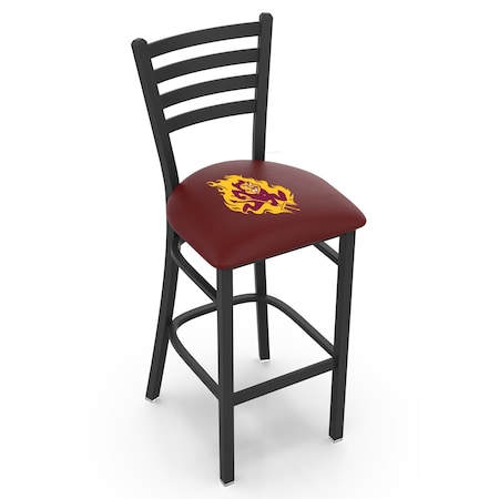 Holland Bar Stool Co 25" Blk Wrnkl Arizona State Station Counter Stool, Ladder Back, Sparky L00425ArizSt-S