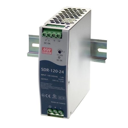 Meanwell Mean Well - Industrial AC/DC Din Rail Power Supply Single Output 48V 4.5A 120W with PFC D SDR-120-48