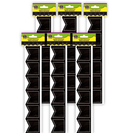 Teacher Created Resources Modern Farmhouse Black Pennants Die-Cut Border Trim, 35 Feet, 6PK TCR8905