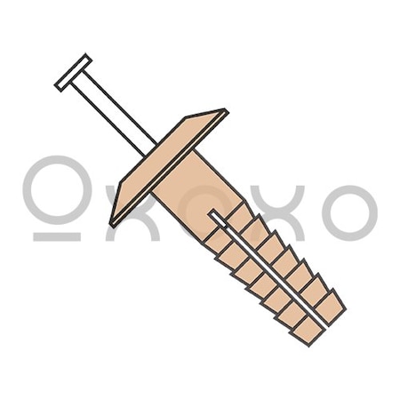 Oxoxo 1/4X1 1/2 Two Piece Nylon Anchor Rivet Truss Head Nylon Pin Beige, 1000PK 461767