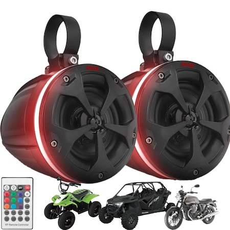 Pyle Pyle PLUTV45BTR Marine Bluetooth ATV/Golf Cart Tower Speakers - 800W, Waterproof with RGB Lights PLUTV45BTR