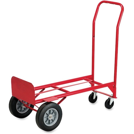 Safco Two-Way Convertible Hand Truck, 500-600 lb Capacity, 18w x 51h, Red 4086R