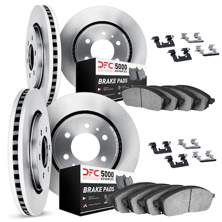 Dynamic Friction Co DFC Rotors with 5000 Advanced Brake Pads includes Hardware 6514-48076