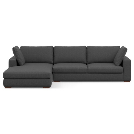 Homeroots 122" Gray Fabric Sofa With Brown Legs 641047