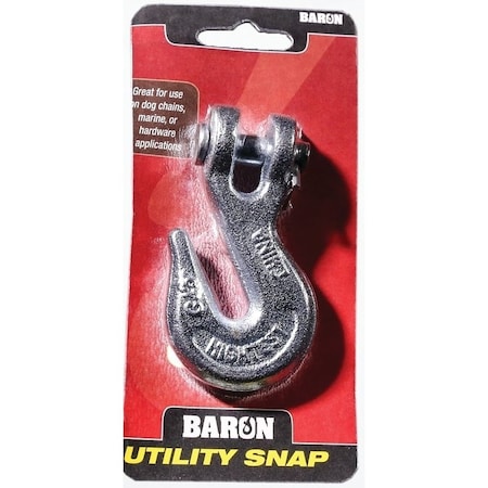 Baron Clevis Grab Hook, 2600 lb Working Load, Steel, Electro-Galvanized C-330-1/4