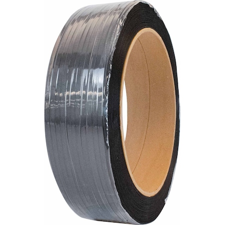 Encore Packaging Polypropylene Strapping Coil - Black, 1/2" x .024" x 7200', Embossed, 16" Core PPS12024-7200