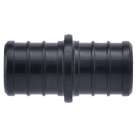 Sharkbite Coupling, 3/4 x 3/4 in, Barb, Polymer, Black, 200 psi Pressure, 5 PK UP016A5