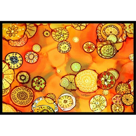 Carolines Treasures 8987MAT Abstract Flowers in Oranges & Yellows Indoor or Outdoor Mat, 18 x 27 in. 8987MAT