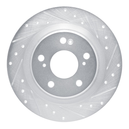 Dynamic Friction Co DFC Brake Rotor - Drilled and Slotted - Silver 631-59067R
