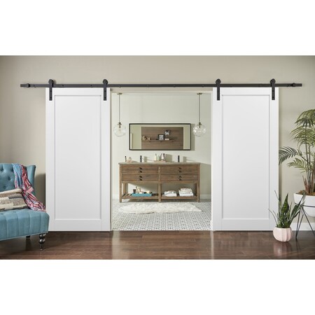 Sartodoors Double Barn Interior Door, 36" x 80", White QUADRO4111DB-WS-36