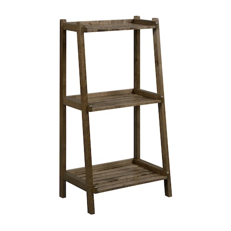 Homeroots 42" Bookcase With 3 Shelves In Antique Chestnut 380032