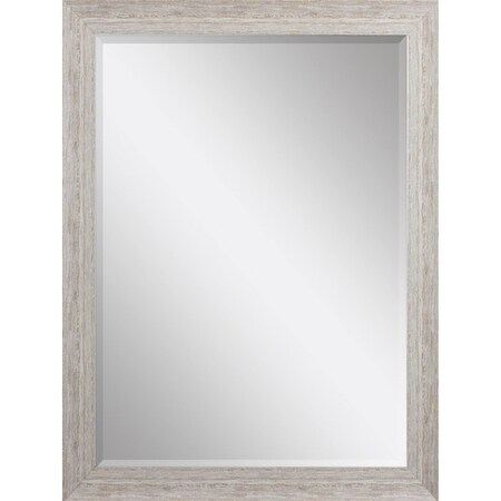 Homeroots 40" White Distressed Wood Framed Accent Mirror 632851