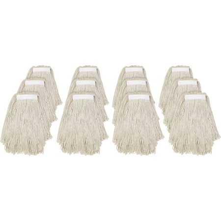 Genuine Joe #20 Clamp-Style Cut-End Mophead - Cotton - Natural, 12PK GJON20COTCT