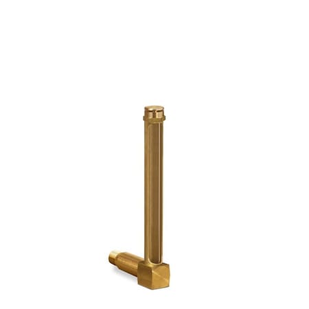 Oil-Rite Vented Long Elbow Brass Gauge - 5 21/32in., 3/8in. Male NPT, 5/8in. dia B1150-5