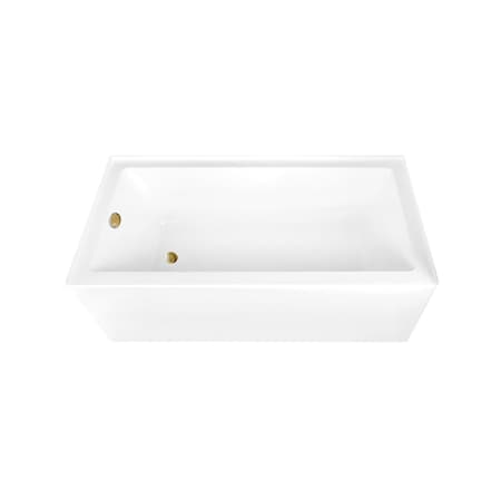 Kingston Brass 66-Inch Acrylic Rectangular 3-Wall Alcove Tub Combo with Waste and Overflow Drain, Left Hand Drain CVTAP663222L7