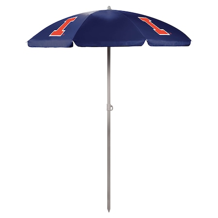 Picnic Time Family Of Brands NCAA Illinois Fighting Illini Outdoor Canopy Sunshade Beach Umbrella 5.5' 822-00-138-214-0