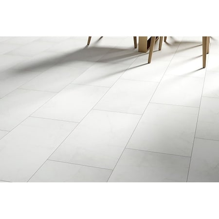 Emser Tile Sterlina II Series Porcelain Tile, 24 in L Tile, 12 in W Tile, Rectified Edge, White, 8PK F20STERWH1224