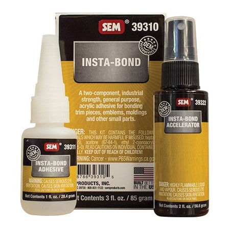 Sem Insta-Bond 2-Component Adhesive Kit, 1 oz (39311) and 2 oz (39322) Bottle, Clear 39310