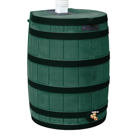Good Ideas Rain Wizard 40 Gallon Rain Barrel With Darkened Ribs - Green RW40-DR-GRN