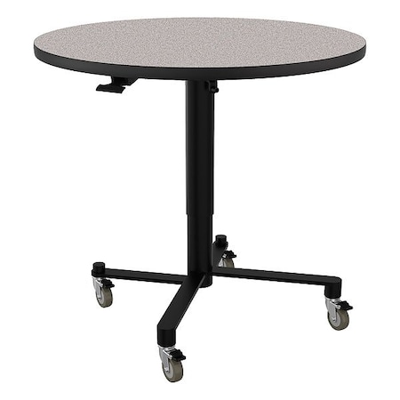 National Public Seating Cafe Table, Black, 40 1/2 in H, W/Casters ACT136PBTMGY