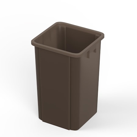 Regal Altair 19 Gallon Square Brown Plastic Trash Can, Space-Saving Design ZR-TC-100-SQ19BR