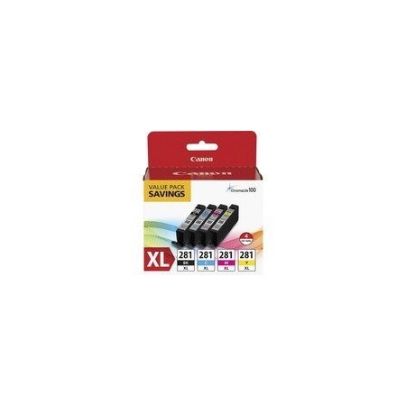 Canon CLI-281XL Original Inkjet Ink Cartridge, Value Pack, Multicolor, Inkjet, 12PK CLI281XBKCMY