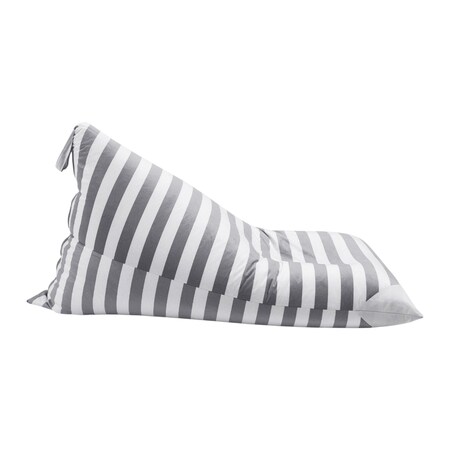 Homeroots 35" Gray And White Fabric Striped Bean Bag Cover 546268