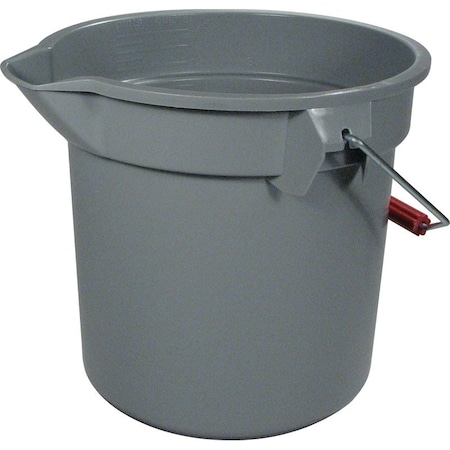 Rubbermaid Roughneck 261400GRAY Bucket with Pour Spout, 14 qt Capacity, 12 in Dia, Polyethylene, Gray FG261400GRAY