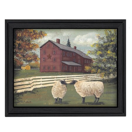 Homeroots Hancock Sheep 1 Black Framed Print Wall Art 404681