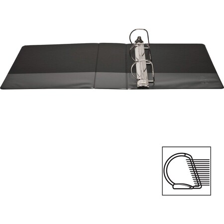 Business Source Ring Binder, Black, Clear Sleeve BSN28450