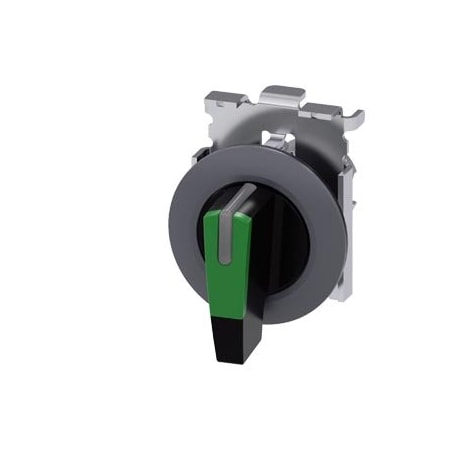 Siemens Selector switch, illuminable, 30 mm, round, metal, matte, green 3SU1062-2EL40-0AA0